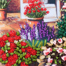 1 Set Ribbon Embroidery Kit Summer Flower Painting Embroidery Crafts 70x65cm DIY