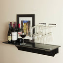 30cm Stemware Wine Glass Rack Wall Mountable Wrought Iron Black UKB Hn