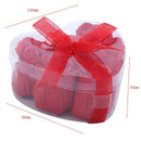 6 Pcs Red Scented Bath Soap Rose Petal in Heart Box