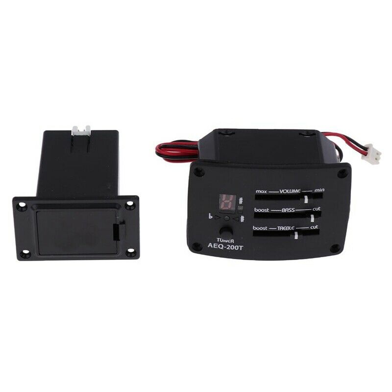 1 Set 3 Band Eq Equalizer Preamp Pickup Piezo Amplifier Aeq-200t Black For