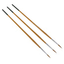 3pcs Wood Handle Round Pointed Tip Paint Brush for Nail Art Face Painting