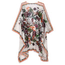 Women Chiffon Kimono Cardigan Floral Print Asymmetric Boho Loose Outerwear