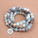 Fashion Matte Natural Stone Bead Bracelet Lotus Yoga Bracelet