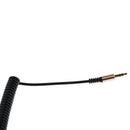 3.5mm Male to Male Stereo Audio Extension Aux Coiled Cable Right Angle - Black