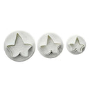 3pcs White Fondant Gum Paste Plunger Cutter - Maple Leaf