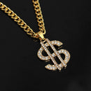 Hip Hop Punk Unisex Women Men Dollar Sign Pendant Chain Necklace Jewelry