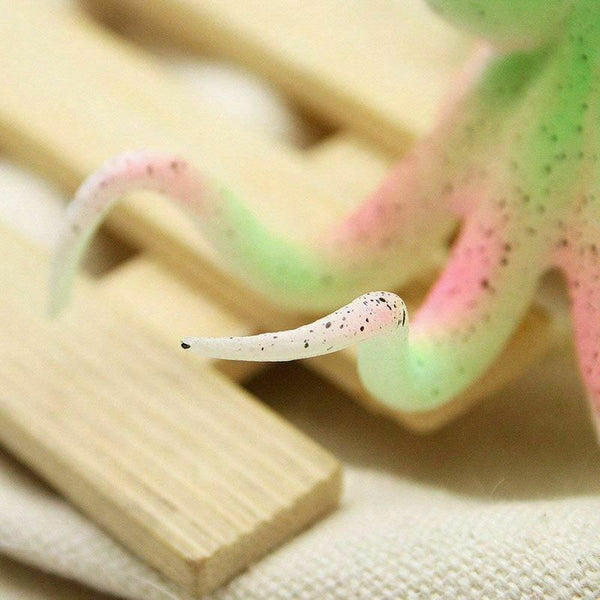 Fluorescent silicone Octopus Decorations With Cup Sucker for Green Aquarium