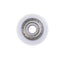 1 Nylon Plastic Carbon Steel Pulley Wheels Roller Groove Ball Bearing White JR