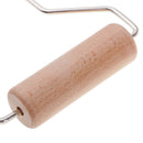 1 Pack Stainless Steel Handle Wooden Roller Clay Tool Non-Stick Baking Roller