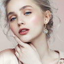 2pcs/set Women Dangle Earrings Rhinestone Pendant Necklace Jewelry Gifts