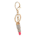 New 1X Crystal Rhinestone Lipstick Keyring Charm Pendant Bag Purse Car Key Chain