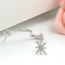 1 Pair Crystal Star Ear Cuff Rhinestone Ear Clip Metal Stud Earring Jewelry LJ
