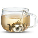 Stainless Steel Loose Leaf Tea Strainer with Chain and Drip Tray - Green Te