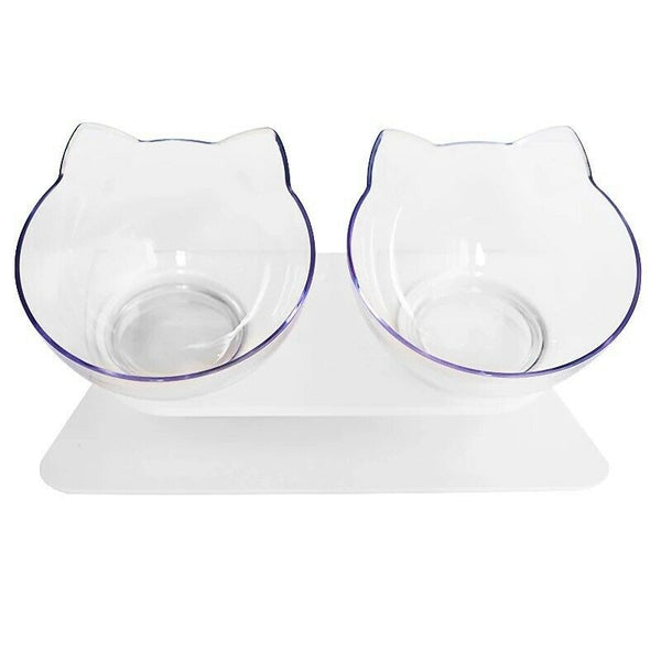 2Pcs Pet Bowl Cat Ears Shape Pet Feeding Bowl Drinking Water Bowl With Pet