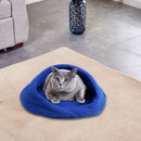 Warm Fleece Pet Sleeping Bag Nest Soft Kennel Cats Dog Bed House (Blue L) A