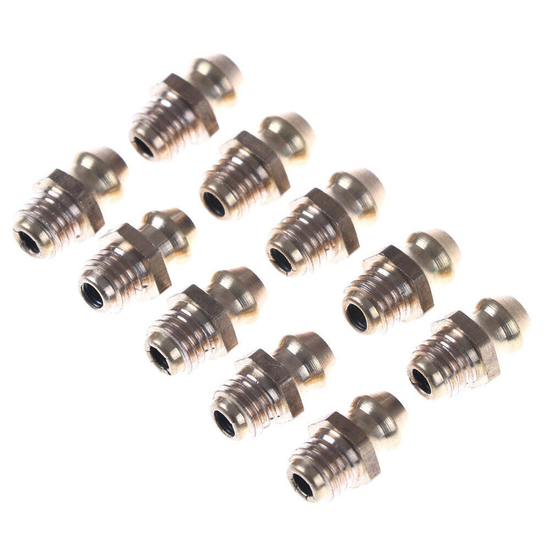 10PCS 1/4-28 Drive Type Taper Thread Straight Grease Zerk Nipple Fitting OHK
