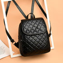 Women Plaid Leather Backpacks Casual Teen Girls School Travel Shoulder Bags