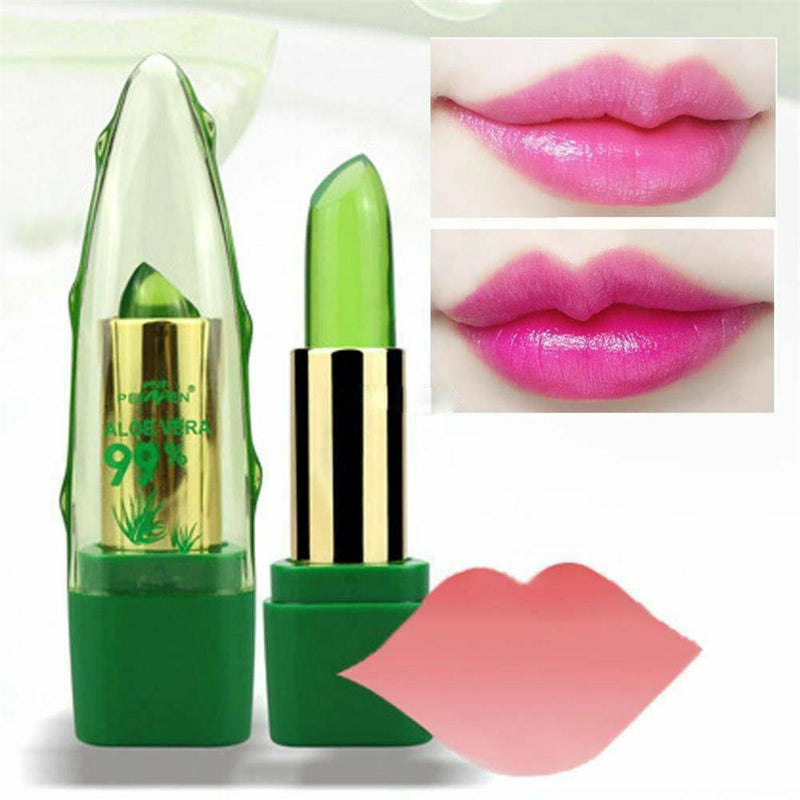 Women Aloe Vera Lip Color Mood Changing Lipstick Long Lasting Moisturizing