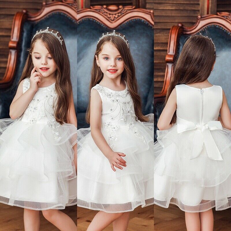 Summer Floral Girls Tutu Dresses Baby Wedding Dress for Kids Sequin Kids Dr K7V2