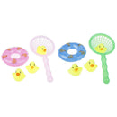 5x/Set Mini Baby Children Bath Toys Cute Rubber Duck Fishing Net Shower Games OZ