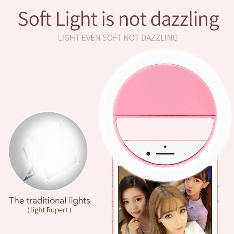 Fashion Selfie Light Portable LED Ring Light Fill for Smart Phone white I3S2