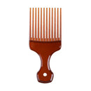 Wide Teeth Afro Hair Fork Comb Unisex Hairstyle Curly Insert Brush (Brown) A