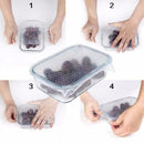 4pcs Set Reusable Silicon Wraps Cover Stretch and Fresh New Food Kitchen St N0U4