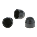 M8 (8mm) Black Domed Plastic Nut / Bolt Cover Caps 13MM Spanner Size -PK 100