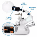 LED Helping Hand Clamp Magnifying Glass Soldering Iron Stand Lens Magnifie TPM