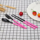 Portable Travel Set ABS Plastic Tableware 3 Piece Set Folding Combination