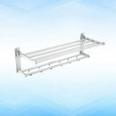 1pc Punch-free Towel Rack Space Aluminum Flexible Folding Double-layer Towe