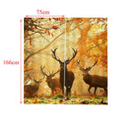 2 Panel Silky Blackout Window Curtain Darkening Thermal Bath Drape Deers