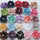40pcs Satin Ribbon Mixed Color Cute Flower Costume Appliques DIY Sewing UTB