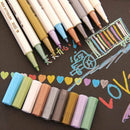10X Metallic Paint Pen Marker Glass Painting Ceramic Porcelain Rock Wood Kit J8