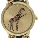 Female Giraffe Pattern Weave Bracelet Watch