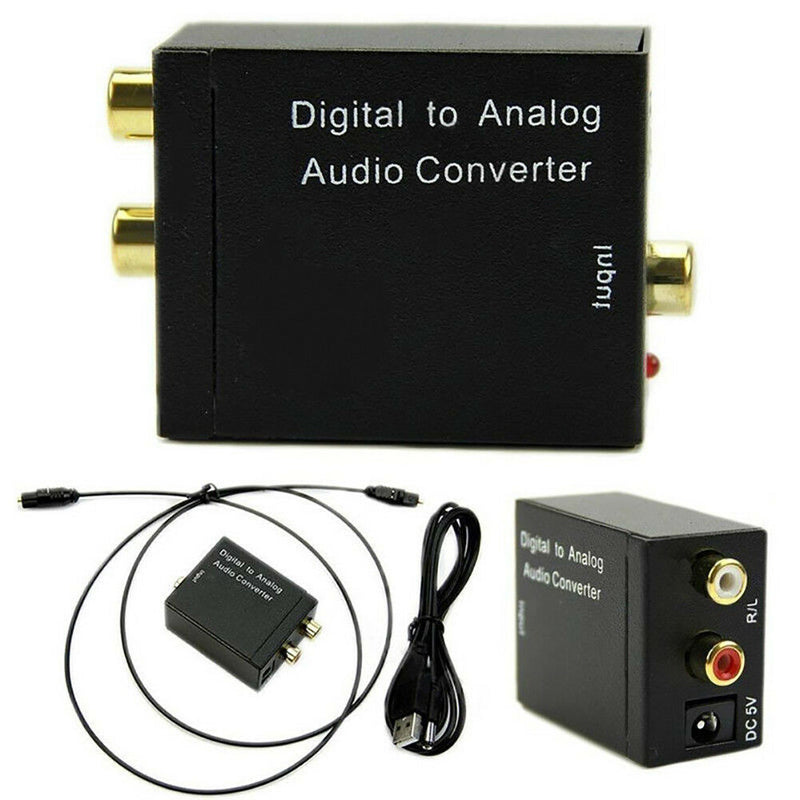 Coaxial or Toslink Digital to Analog Audio Converter Adapter L/R Audio Switching