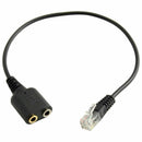 2x RJ9 To 2 Port 3.5mm Female Jack headset Adapter Cable for Telephone Head