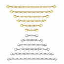 12Pcs Chain Extender, 6 Sizes Stainless Steel Bracelet Extension Necklace ExO3B1