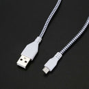 1M Braided Fabric Mini USB Data&Sync Charger Cable Cord For Cell Phone Whit