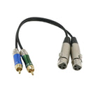 Dual XLR Female to Dual RCA Male Patch Cable - 2-XLRF to 2-RCA Audio Cable
