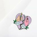 Creative Two Petal Love Badge Brooch Backpack Lapel Metal Pins Jewelry Gift A