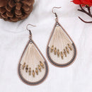 Bohemian Retro Water Drip String Dangle Hanging Drop Earrings With Beads ForP8B3