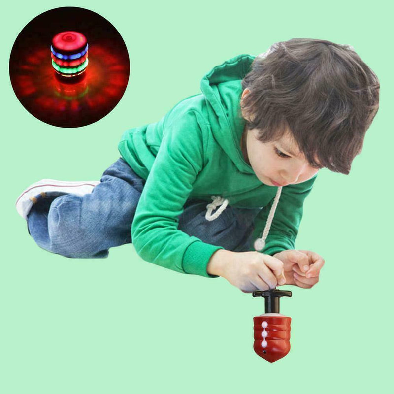 Children's Colorful Glowing Gyro Toys Music Electric Hot Wooden Gyros Y3U8