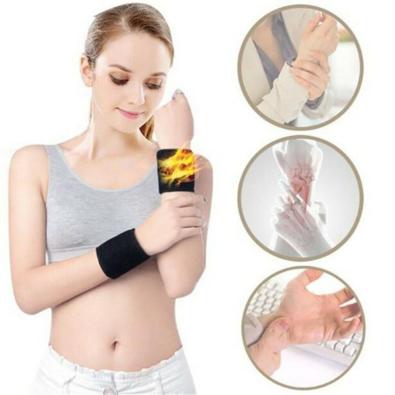 1 Pair Magnetic Self-heating Warm Wristband Wrist Support Brace Protector Effici