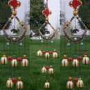 Lucky Elephant Wind Chimes Outdoor Windbell Copper Chinese Knot Beads Chris K2V7