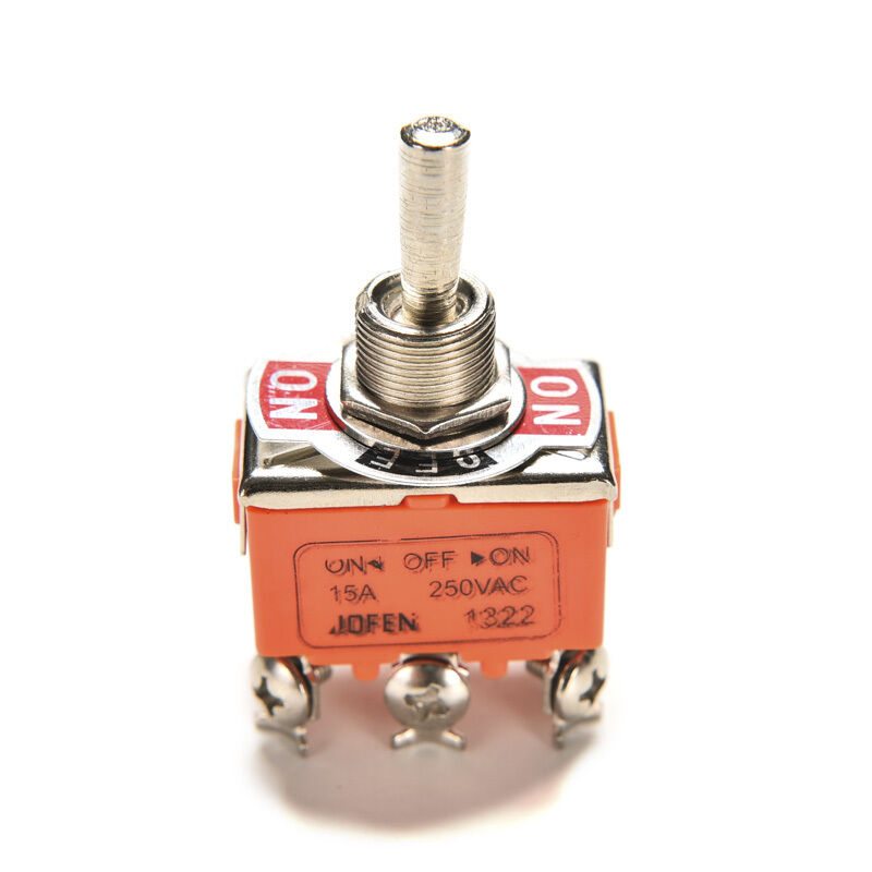 Auto Car Boat 6 Pin 15A 250V Car Tip Toggle DPDT ON OFF ON Switch 12v 220-250 Kw