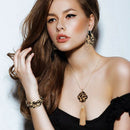 6Pcs Leopard Jewelry Set Leopard Print Earrings Bracelet Tassel Necklace forT4B9