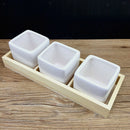 4x Natural Wooden Succulent Plant Flower Bed Pot Through Box Garden Planter
