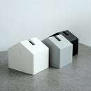 Tissue Box Cover House Shaped Square Tissue Box Holder for Room Office Black