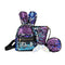 3pcs/set Shining Sequin School Backpack Women Rabbit Ear Purse Bags (Blue)